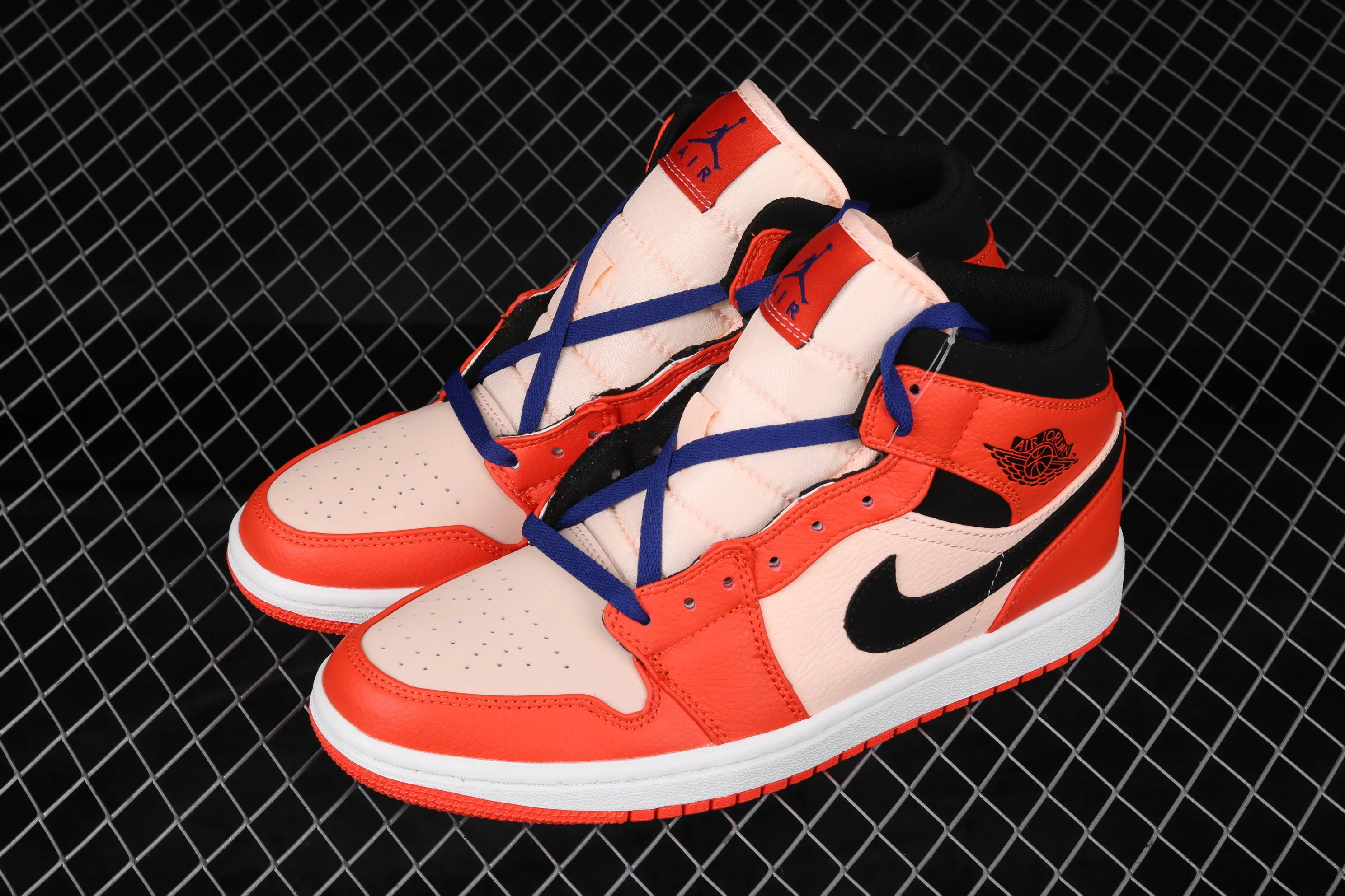 All Categories Air Jordan Jordan Series Basketball Shoes Air Jordan 1 Mid Air Jordan 1 Mid GS Blue Orange Buckle China Full First Layer Authentic Standard 852542-800